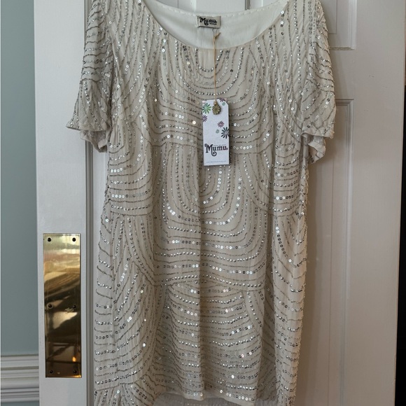 Show Me Your MuMu Dresses & Skirts - Show Me Your MuMu Sparkling Silver Mini Dress